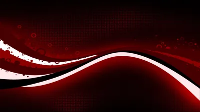 A white-edged wave curves through a dark red field speckled with halftone dots, the crest carrying a spray of small white flecks.