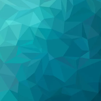 Turquoise low-poly facets tile the whole square, shading from pale aqua at the top left to deep teal below, even enough that icons stay readable anywhere.