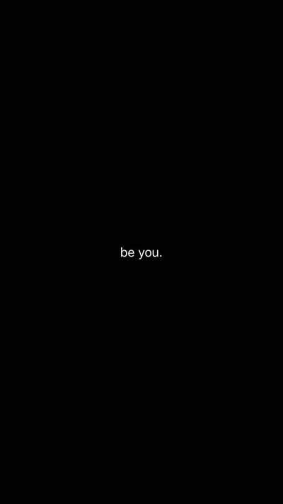The small lowercase words be you sit alone at the centre of a pure black frame, leaving everything else flat for OLED screens.