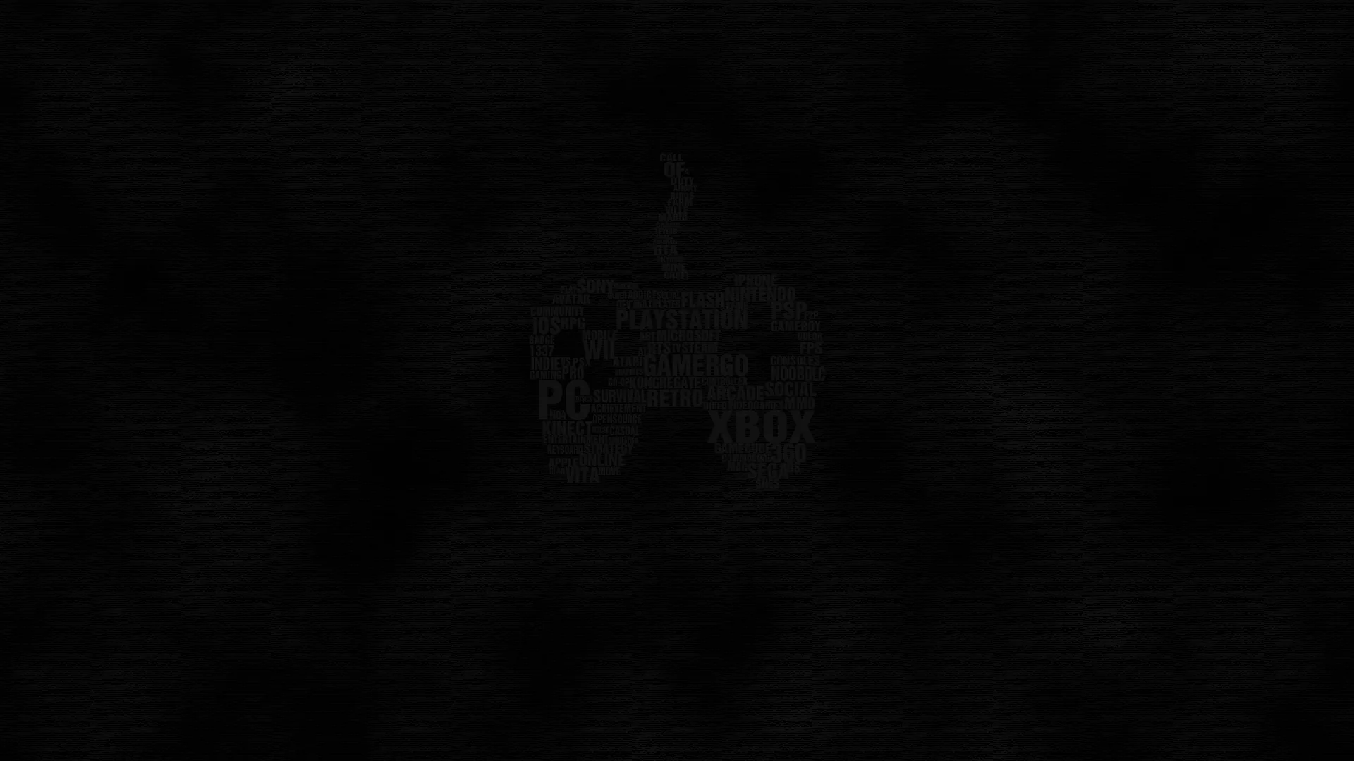 A gamepad sits almost entirely swallowed by black, only the faintest grey edge lighting hinting at its grips and thumbsticks.