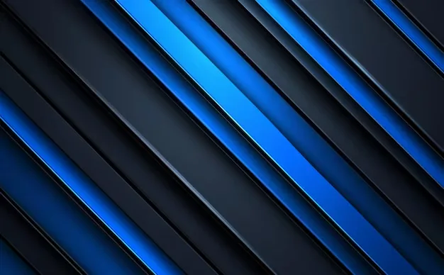 Gunmetal and cobalt bars climb diagonally from lower left to upper right, the strongest glow riding one stripe just left of centre near the top.