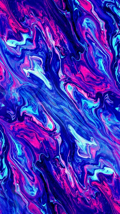 Pink, violet and sky-blue acrylic streaks marble diagonally across the frame, detailed enough that icons sit on it without any one area drawing the eye.