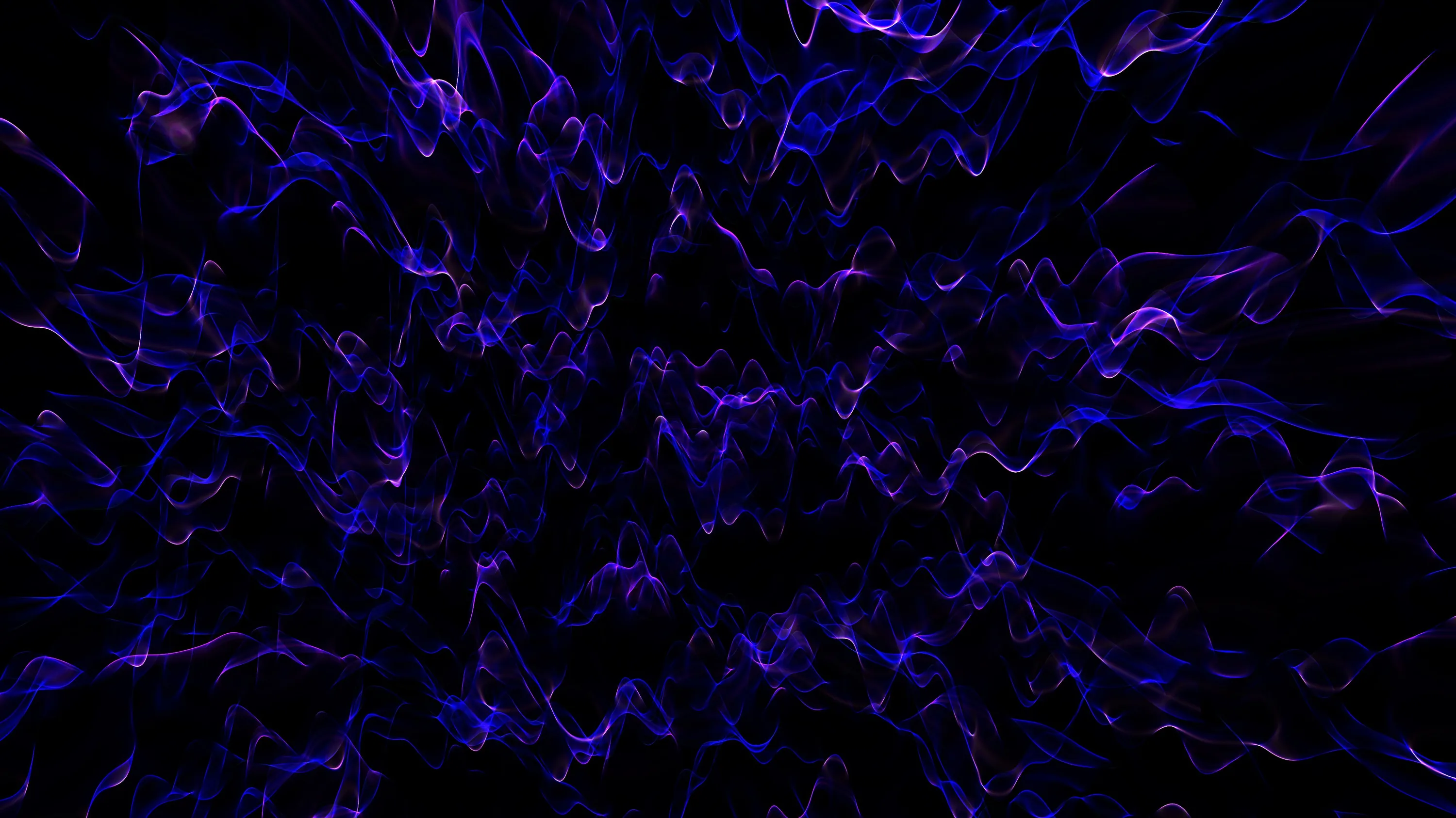 Wisps of indigo and violet smoke push outward from the middle of the frame, thinning to nothing before they reach the corners.