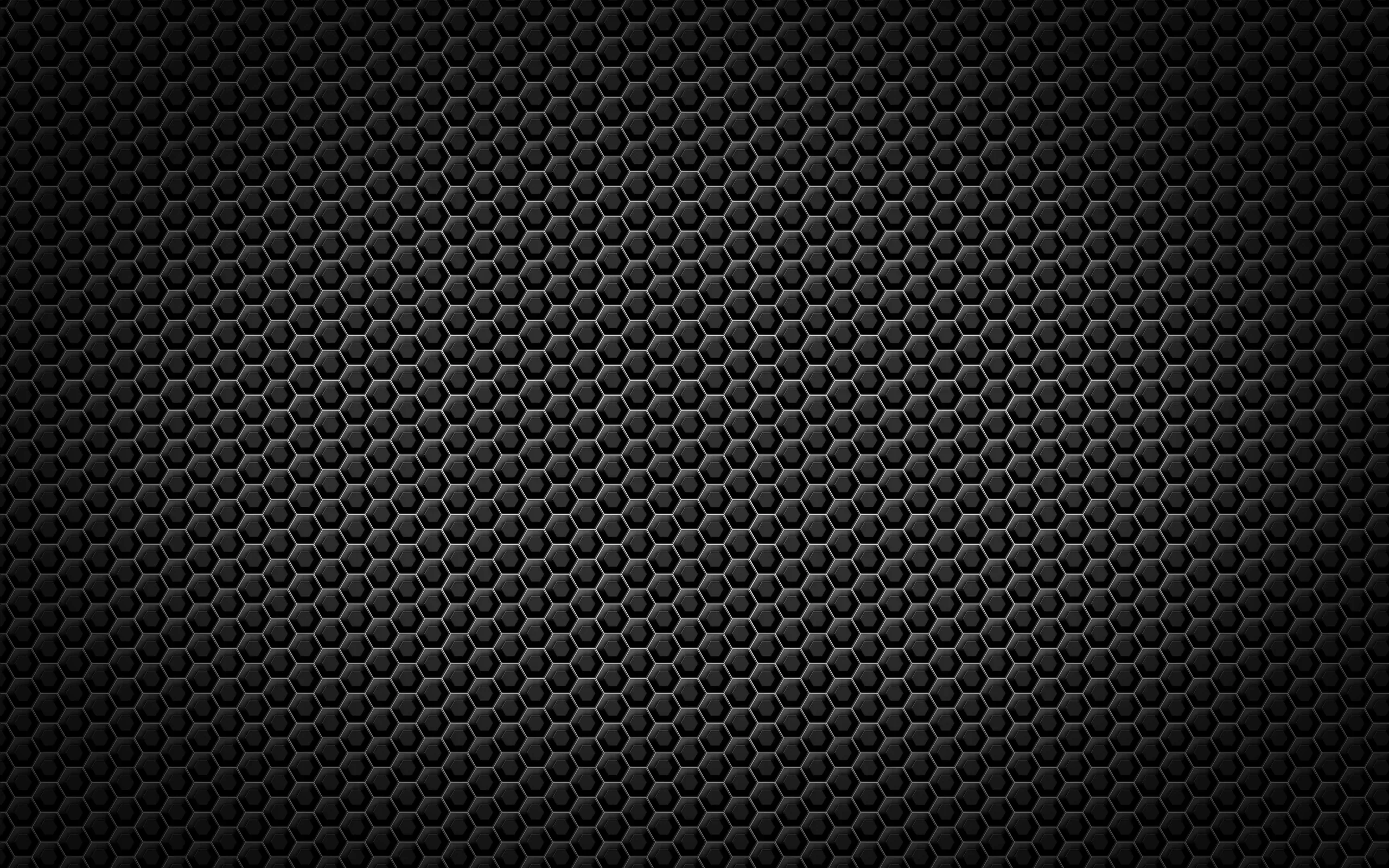 A hexagonal mesh covers the frame evenly, lit slightly stronger through the middle band than at the edges.