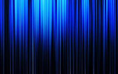 Thin bands of blue light run top to bottom like a stage curtain, brightest across the upper half before they fade out toward the base.