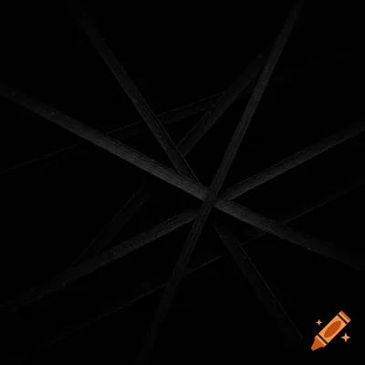 Long charcoal strokes cut across each other near the centre of a square black canvas, the corners left almost untouched.
