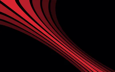 A band of red stripes sweeps in a long curve across the lower half of the frame, leaving the top corner in flat black.