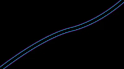 One faint blue line curves from corner to corner across an otherwise empty black field — minimal enough for AMOLED screens.