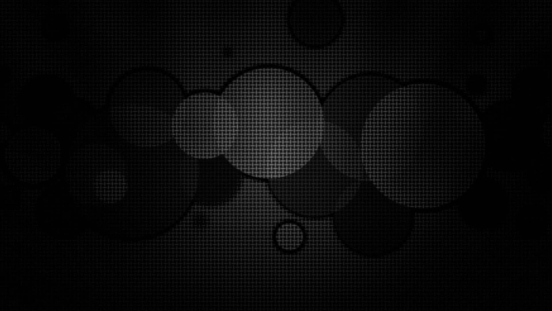 Overlapping circles sit on a fine dotted grid in near-black tones, only their outlines separating them.