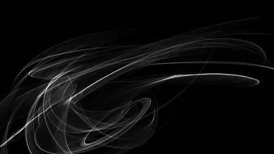 Thin ribbons of white smoke loop across the lower half of a black frame, thinning as they rise.