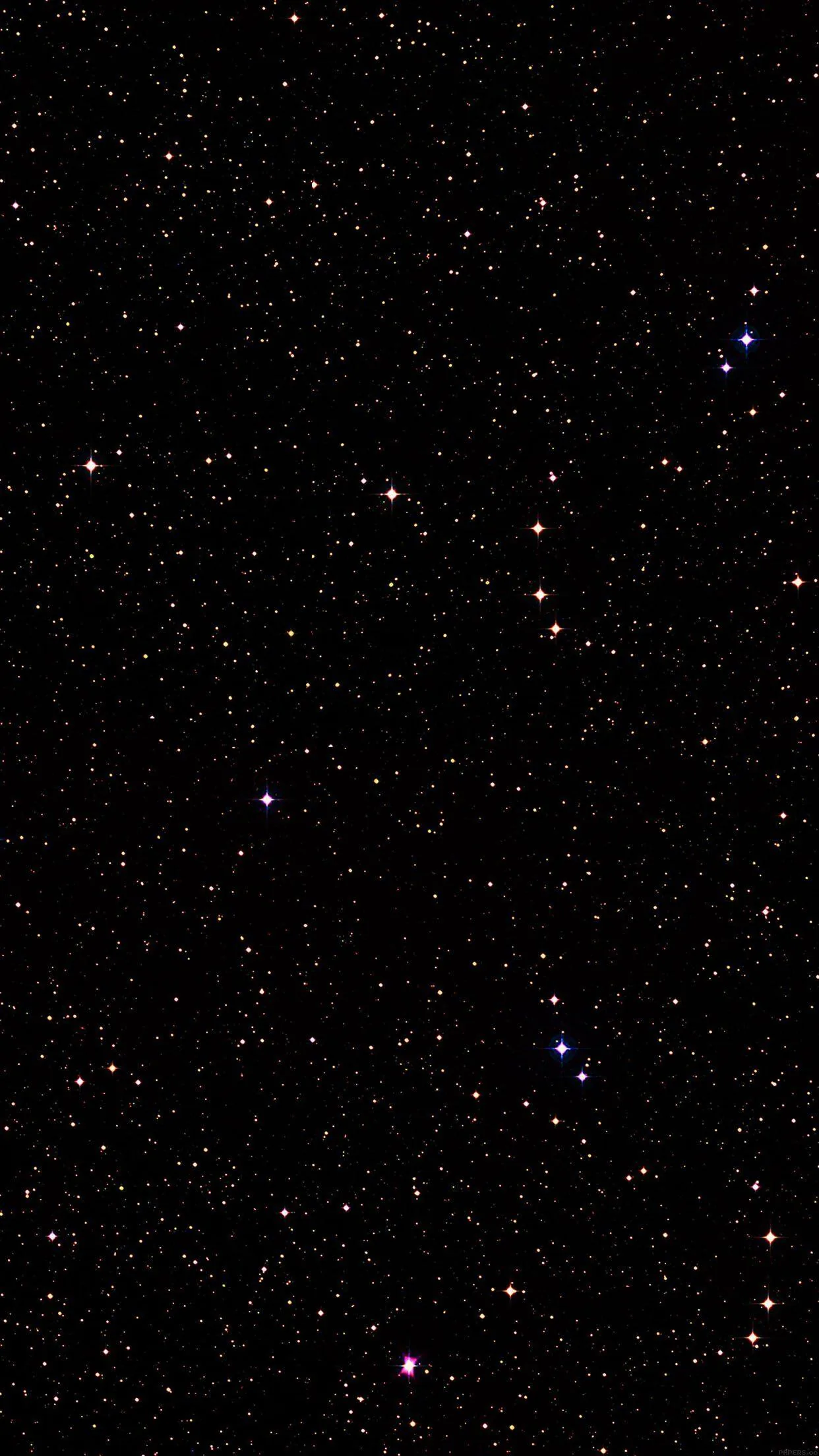 Fine white and blue stars cover a tall black frame from edge to edge, evenly enough that icons sit anywhere without clashing.