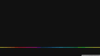 Almost the whole frame is true black, broken only by a thin rainbow strip glowing along the bottom edge — easy on an OLED panel.
