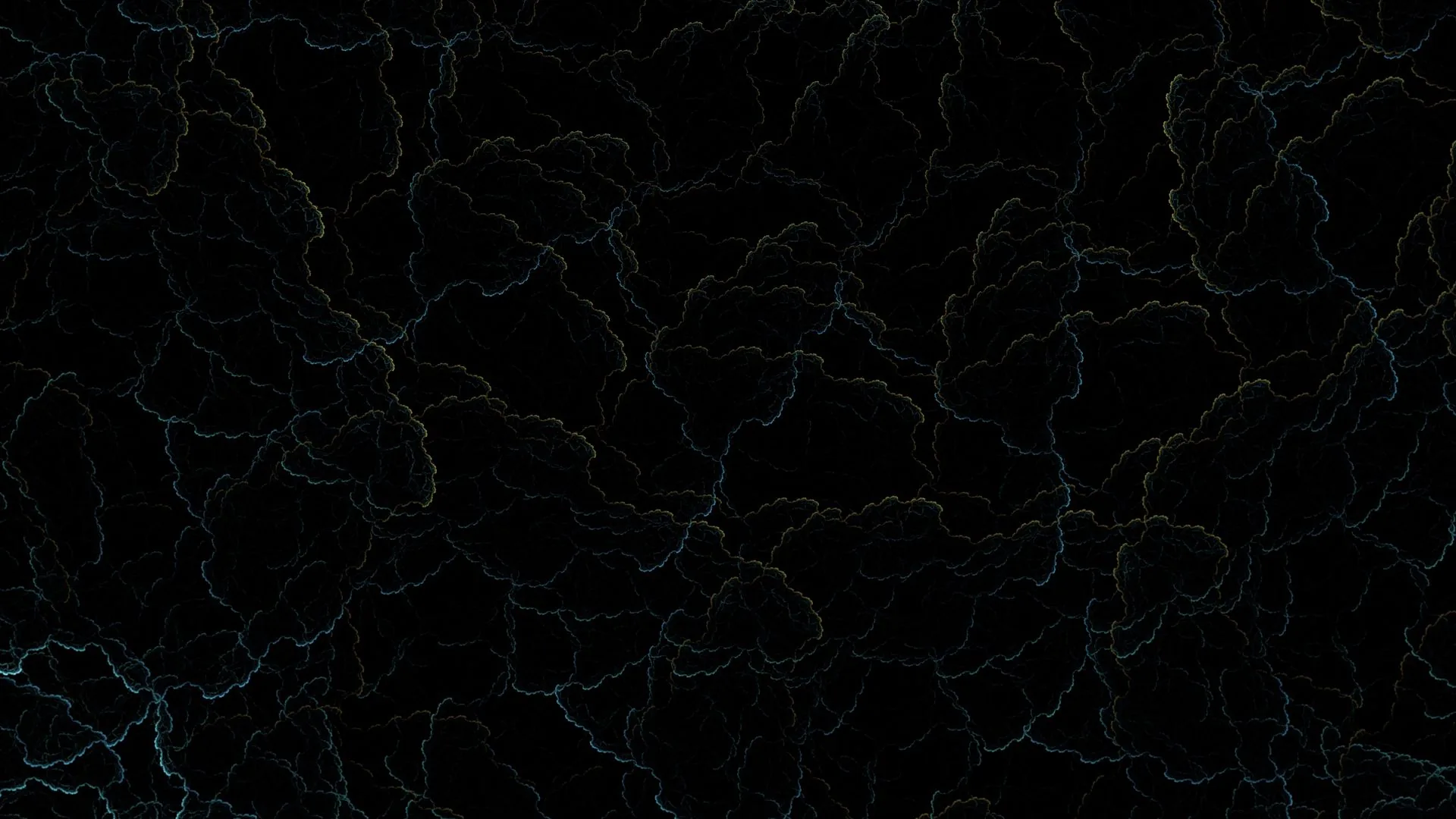 Thin pale filaments branch like frost or lightning over a matte black field, densest near the centre and fading to nothing at the edges.