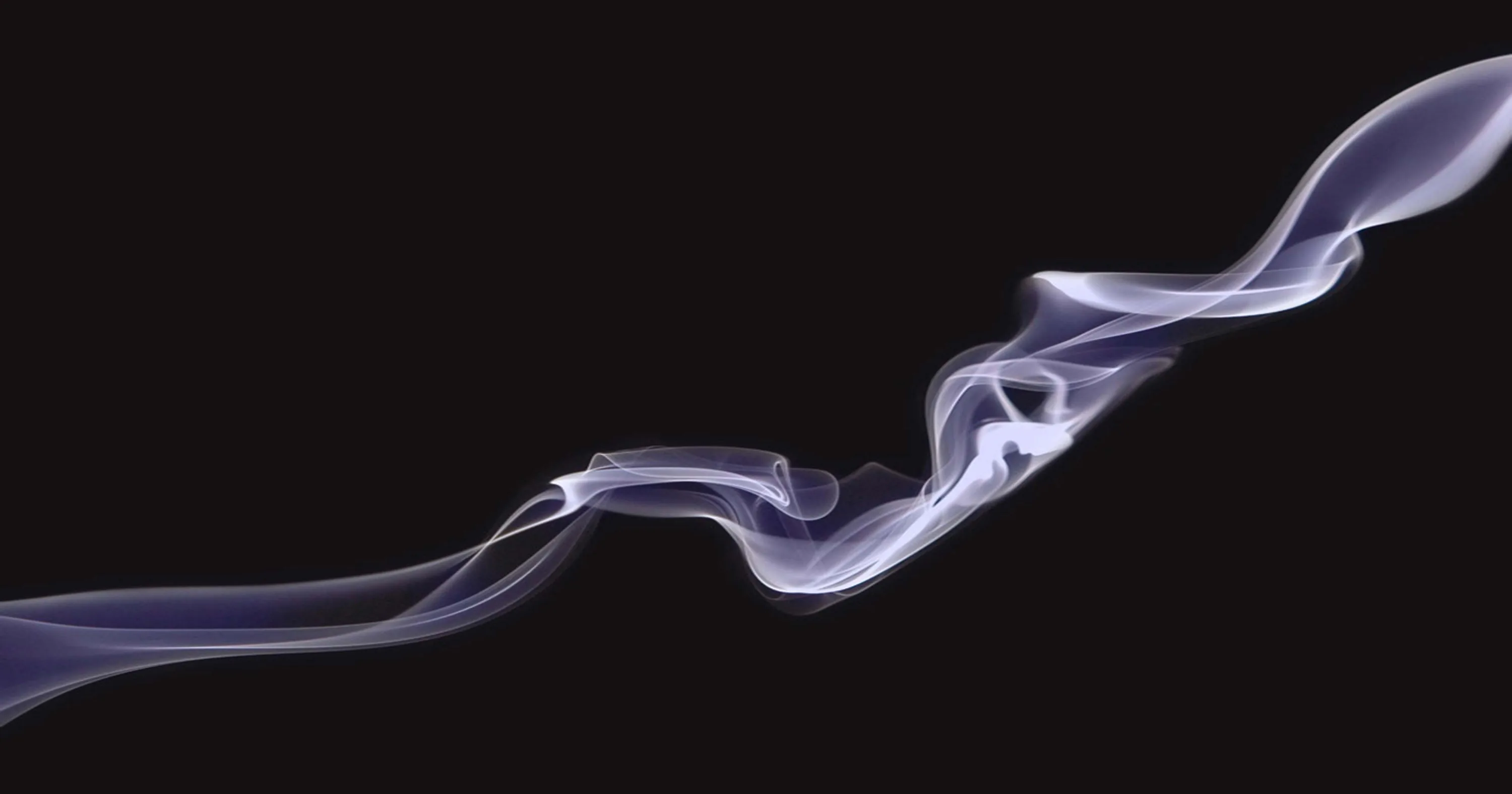One violet-grey ribbon stretches from the lower left corner to the upper right, so wide margins of black remain above and below it.