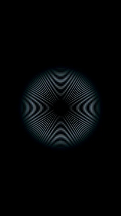 Hundreds of thin blue rings ripple out from a black centre, fading before they reach the edges of the frame.