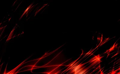 Thin curved streaks of red light sweep in from the top left and bottom right, leaving the middle of the frame almost entirely black.
