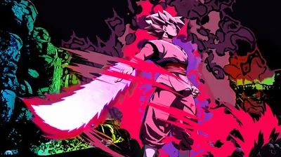 Flat poster shapes in dark red, teal and green shatter around a back-turned figure, one broad white slash cutting the frame from centre to lower left.