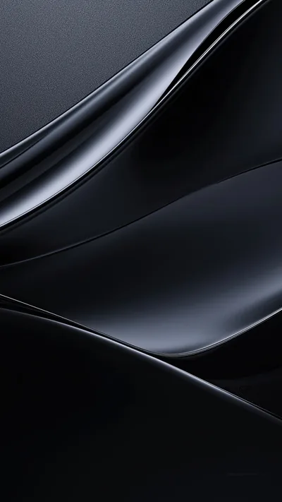 Folds of charcoal silk stack diagonally down the frame, dark enough at the top that a phone clock stays perfectly readable.