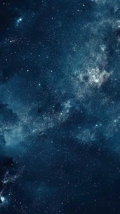 Faint silver star clouds over a deep navy background, subtle enough that a lock-screen clock stays readable anywhere on the frame.