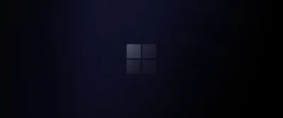 A barely-lit window mark sits at the centre of an ultrawide navy field that darkens toward both ends.