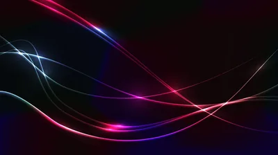 Fine strands of pink, red and blue light weave across the lower half on a maroon-black field, the top-right corner left darkest of all.