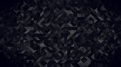 Small triangles and blocks tile the frame in shifting charcoal tones, no two neighbouring shapes quite the same.