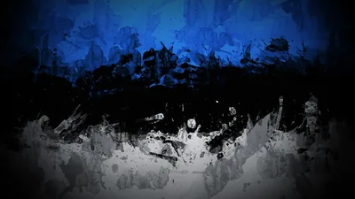 Rough brushed layers stack up the frame — cobalt across the top, black through the middle, chalky white scraped along the bottom.