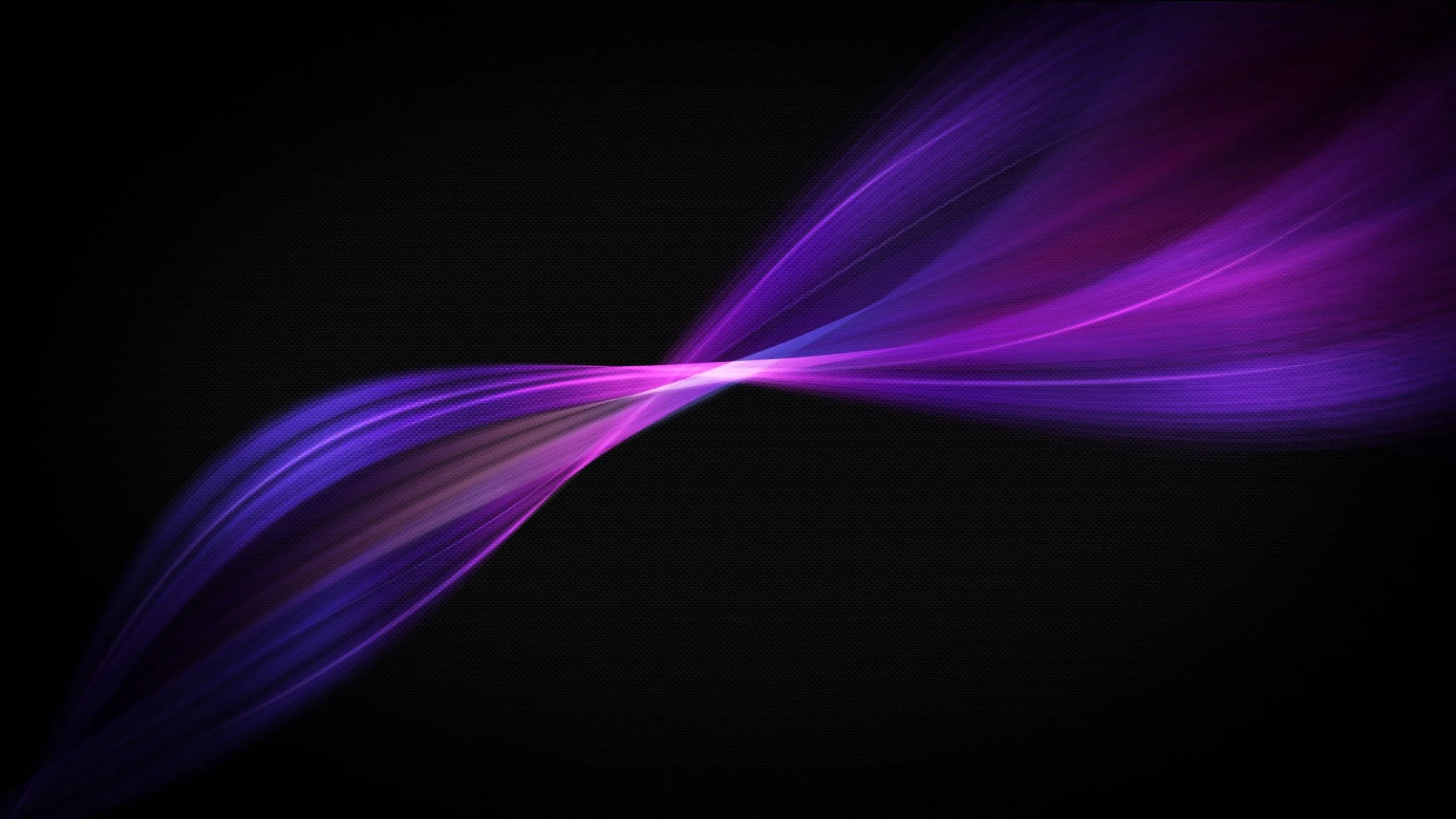 Fanned violet strands pinch to a bright waist in the centre and spread out again, fading into black at both ends.
