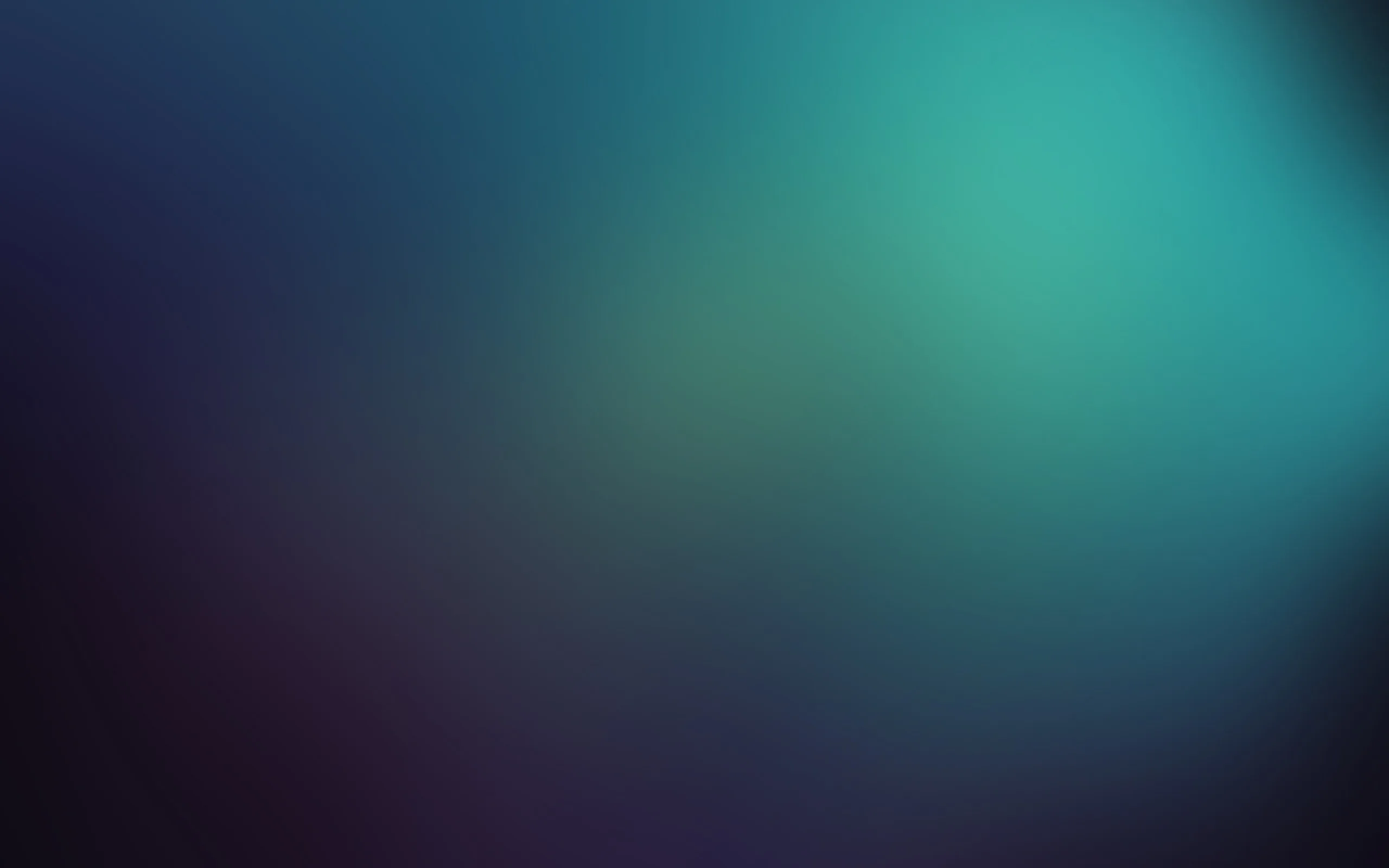 Teal light gathers in the upper right of a blurred blue-green field, the corners falling to purple-black shadow.