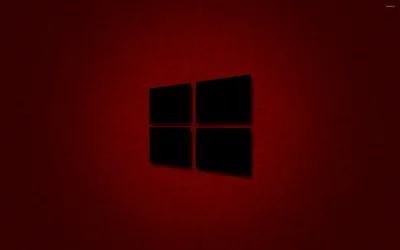 The four-pane mark sits cut out in black at the centre of a deep red field that darkens at the corners.