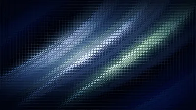Three broad streaks of silver-blue and green light cut diagonally across a fine dark mesh, the corners left almost black.
