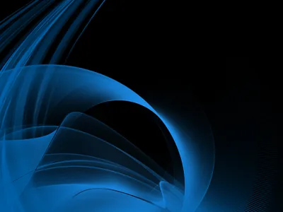 Soft blue veils arc through the left side like smoke caught in slow motion, the right corner left in flat black.