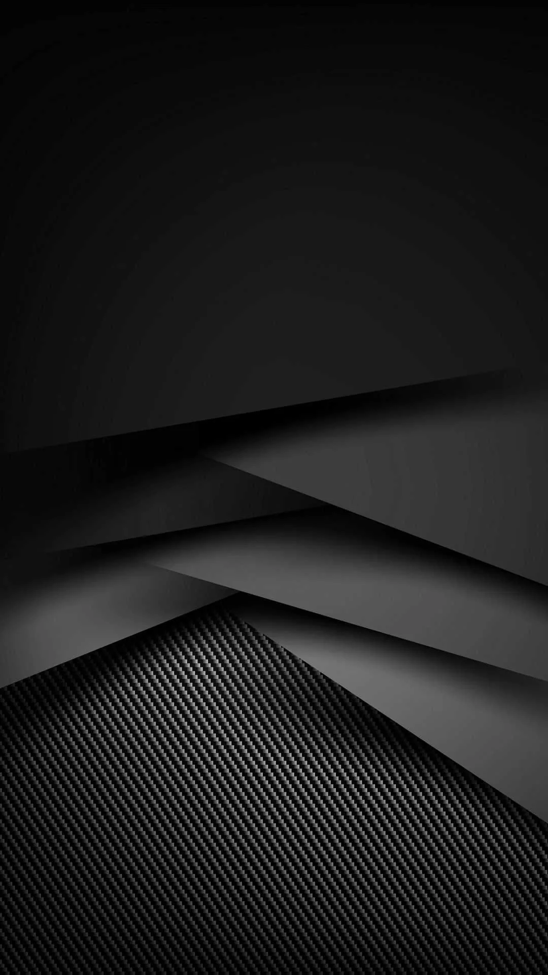 Angular grey panels slide over one another from the corners, the lowest one filled with a fine diagonal ribbed texture.