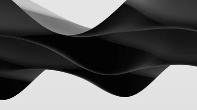 A single sweep of black cloth curves across a light grey field, the fold catching a soft highlight before it drops back into shadow.