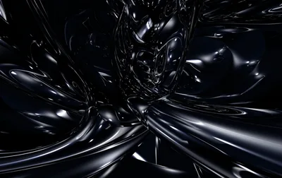 Molten dark forms twist through the frame, sharp white highlights running along every ridge and fold.
