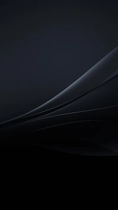Two long curves sweep across a charcoal field from the upper right, the lower half settling into near-solid black.