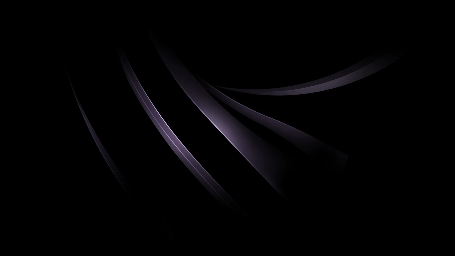 A few soft violet-grey curves sweep out of the lower left corner and disappear before reaching the top.