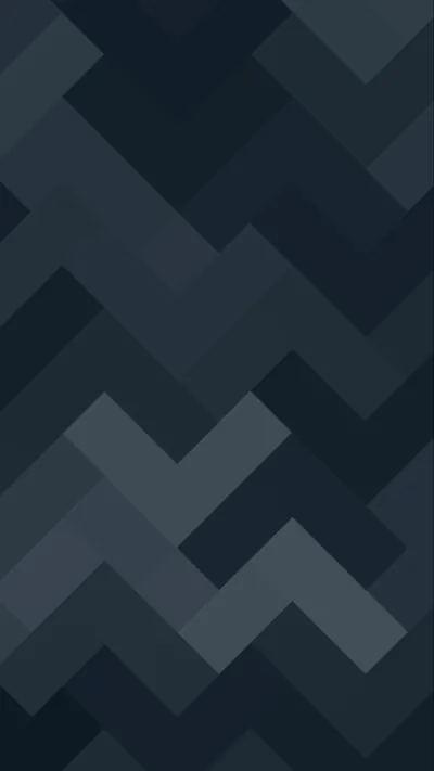 Zigzag chevron rows in stepped blue-grey shades tile the whole frame with no focal point, so icons and the clock can land anywhere without covering anything.
