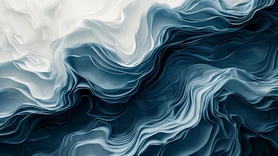 Layers of blue-grey ink ripple diagonally like slow water, brightening to soft white along the top-left edge and darkening toward the lower right.