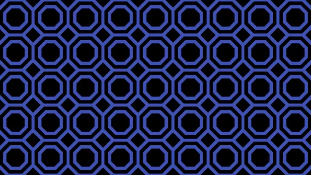 Double-outlined octagons repeat in flat rows with small diamonds between them, every cell interior left solid black in a print reminiscent of hotel carpet.