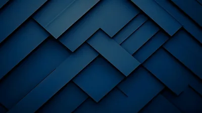 Flat navy rectangles overlap at right angles across the frame, each one edged by a thin shadow that gives the surface depth.