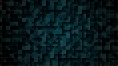 Rows of rounded squares catch a cold teal light at the centre of the frame and lose it toward the corners, giving a lit-from-behind 3D look.