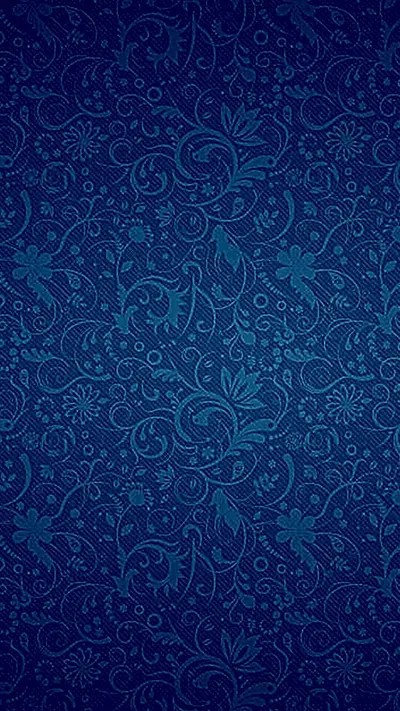 Teal vines, leaves and pinwheel blossoms repeat densely over dark navy in a portrait layout, the tone even enough that a clock reads anywhere.