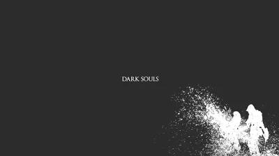 Two small silhouettes stand in a burst of white paint on the right, a game title set small beside them.