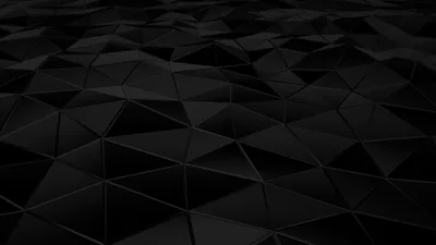 A field of small triangles rolls away from the camera in dark grey, losing definition as it reaches the black band across the top.