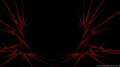 Spiky red filaments creep in from the left and right borders, the centre of the frame kept fully black.