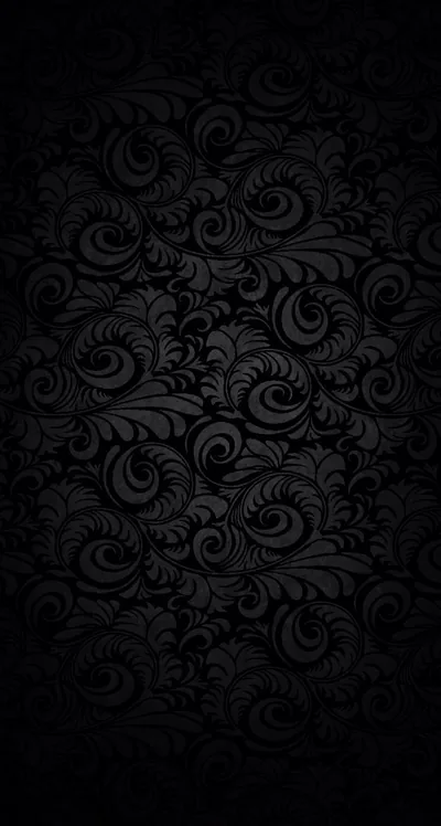 A dense swirl pattern glows faintly through the centre and disappears into black toward every edge, leaving room for clock and icons.