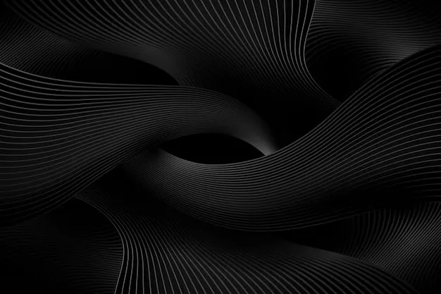 Thousands of thin lines bend into a twisting knot at the centre, thinning out to solid black in the corners.