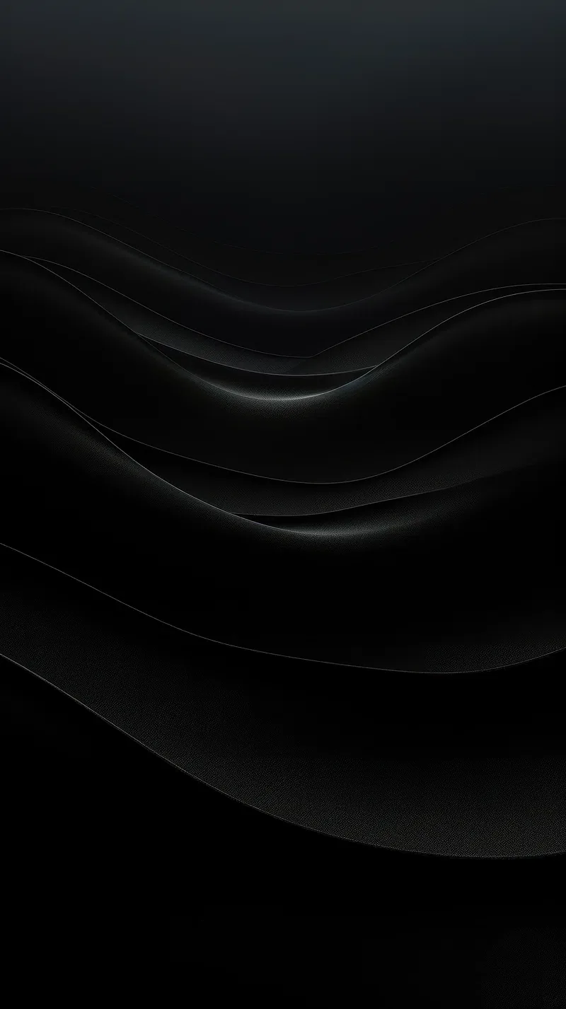 Long waves cross the frame in near-identical blacks, separated only by hairline highlights along their crests.