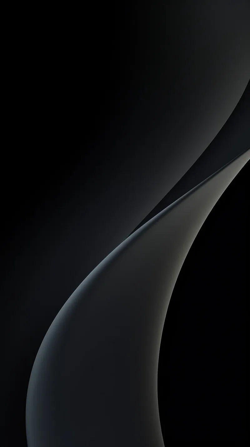 A single soft curve sweeps down the frame, one side falling into full black while the other holds a faint grey sheen.